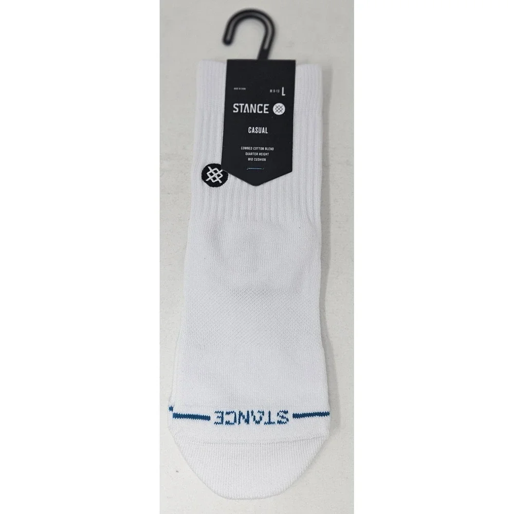 Stance Icon Cotton Quarter Socks White Men's SM (3-5.5) 1 Pair MISLABELED, NEW